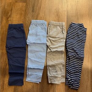 Carter's Pants Four-Pack - Navy, Light Blue Stripe, Gray, Navy Stripe